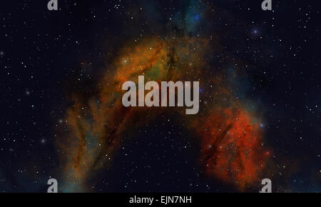 Kosmos-Hintergrund mit multicolor-Nebel und Sternen Stockfoto