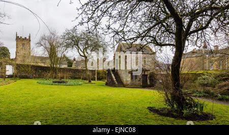 Bankett-Haus in Eyam Hall. Eyam war Ort der Pest 1665 Stockfoto