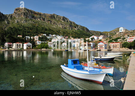 Kastellorizo. Dodekanes-Inseln. Griechenland. Hafen von Mandraki. Stockfoto