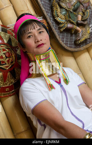 Szene aus Inle-See, Damen aus der Palung Hilltribe Stockfoto