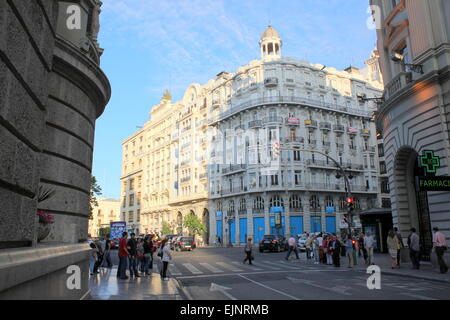 Bummeln durch die Innenstadt von Valencia, Spanien Stockfoto