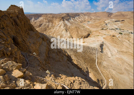 Die römischen Belagerung Rampe auf der westlichen Seite von Masada in Israel Stockfoto