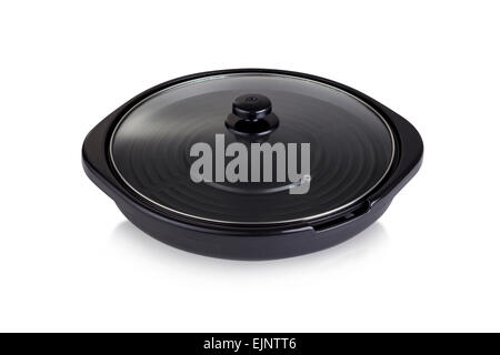 elektrische Grillpfanne isoliert auf weißem Hintergrund Stockfoto