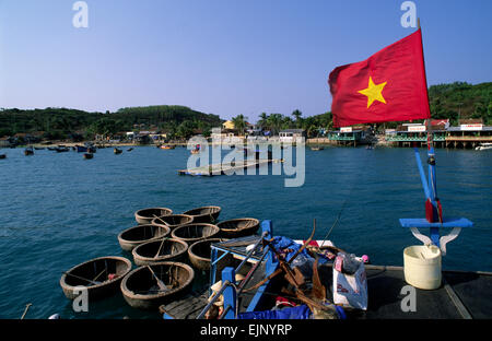 Fischerdorf, Insel Mieu, Nha Trang, Vietnam Stockfoto