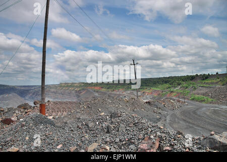 Gesamtansicht, die Eisen-Erz-Tagebau Stockfoto