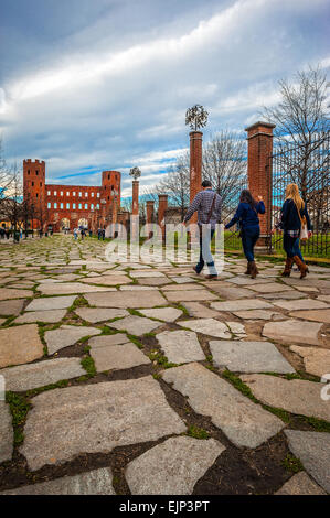 Italien Piemont Turin Porte Palatine Stockfoto