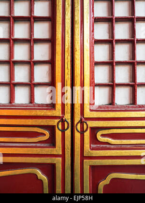China, Peking, Verbotene Stadt, Halle der höchsten Harmonie, Outer Gericht, Tür detail Stockfoto