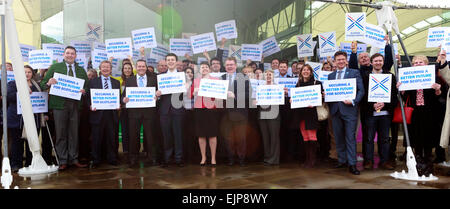 Edinburgh, Schottland. 30. März 2015. Ruth Davidson schottischen konservativen starten Parlamentswahlen Kampagne. Stockfoto