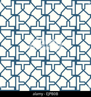 Symmetrisch geometrische Formen blaue und weiße Vektor Textile Kulisse. Als Stoff, Tischdecke Muster verwendet kann werden. Stockfoto