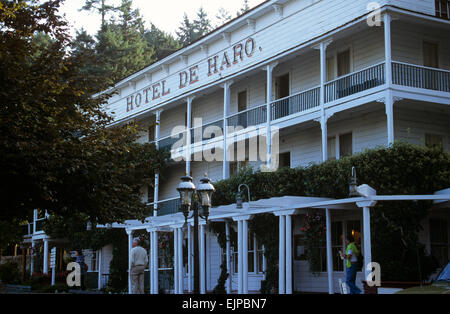 Die jahrhundertealten Hotel De Haro Roche Harbor Resort, San Juan Island, Washington, USA. Stockfoto