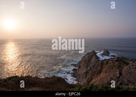 Sonnenuntergang in Cabo Ortegal, Ortegal Cape A Coruña Provinz, Galicien, Spanien Stockfoto