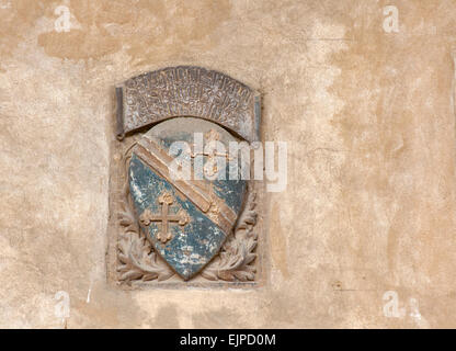 Steinerne Wappen der Familie in Florenz, Italien Stockfoto