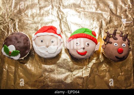 Weihnachten-Cupcakes Stockfoto