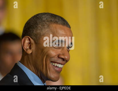 Washington DC, 23. März 2015: US-Präsident Barack Obama liefert Hinweise auf die USA & Engineering Science Festival ist eine Wissenschaft Stockfoto