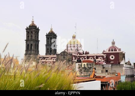 Christian koloniale Kathedrale von Puebla, Mexiko Stockfoto