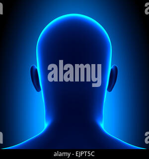 Anatomie Kopf - Rückansicht - Blue concept Stockfoto