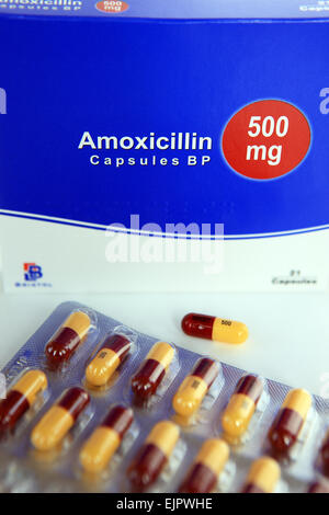 AMOXICILLIN 500 MG KAPSELN - BITTE BEACHTEN SIE, DASS SIE EIN FOTO KAUFEN, NICHT DIE TABLETTEN!! Stockfoto