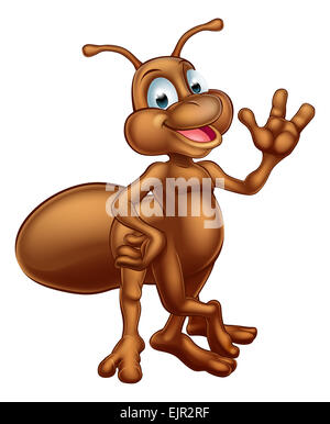 Ein Beispiel für einen niedlichen Cartoon-Ant-Maskottchen Stockfoto