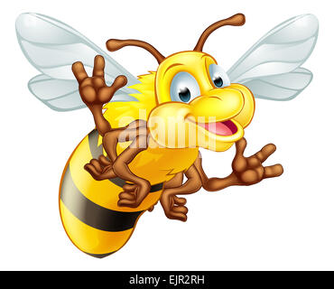 Ein Beispiel für einen niedlichen Cartoon-Biene-Maskottchen Stockfoto