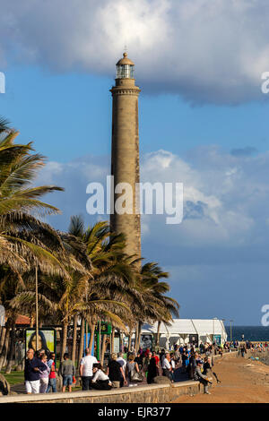 Maspalomas Leuchtturm Faro de Maspalomas, Gran Canaria, Kanarische Inseln, Spanien Stockfoto