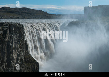 Wasserfall Dettifoss am Fluss Jökulsá Fjöllum, Norðurland Eystra, Nordosten Islands, Island Stockfoto