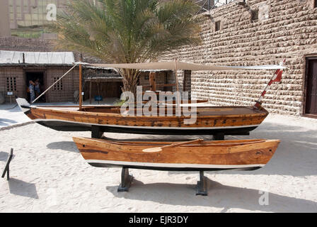 Ein Abra und Hourey Boote Museum Exponate Dubai Museum Stockfoto