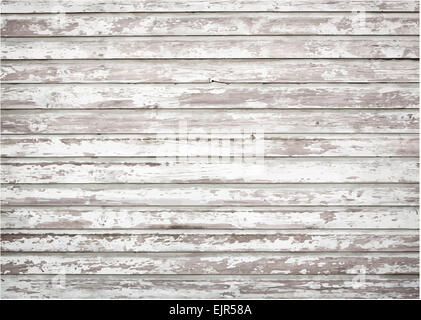 Weiß, graue Grunge Holzwand Textur, alte gemalte Kiefer-Dielen. Vektor-illustration Stockfoto