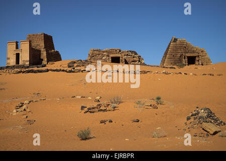 Die nubischen Meroe-Pyramiden von Sudan Stockfoto