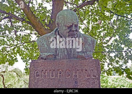 Churchill-Statue, Churchill Park, Kopenhagen, Dänemark, Stockfoto