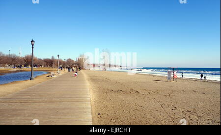 Winter-Strand am Lake Ontario in Toronto Stockfoto