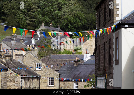 Häuser im Dorf Eyam Derbyshire England Stockfoto