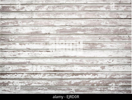 Weiß, graue Grunge Holzwand Textur, alte gemalte Kiefer-Dielen. Vektor-illustration Stockfoto