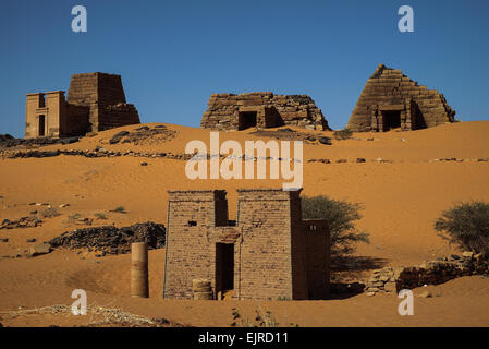 Die nubischen Meroe-Pyramiden von Sudan Stockfoto