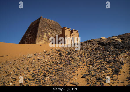 Die nubischen Meroe-Pyramiden von Sudan Stockfoto