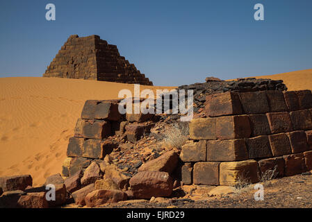 Die nubischen Meroe-Pyramiden im Sudan Stockfoto