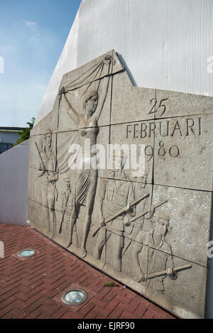 Revolution-Denkmal, Denkmal für die surinamische Staatsstreich von 1980, Waterkant, Paramaribo, Suriname Stockfoto