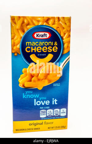 Kraft Makkaroni und Käse Feld Zeichen logo Stockfoto