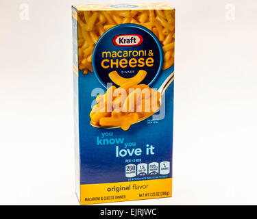 Kraft Makkaroni und Käse Feld Zeichen logo Stockfoto