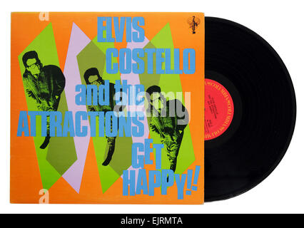 Elvis Costello und die Attraktionen Album Get Happy!! Stockfoto