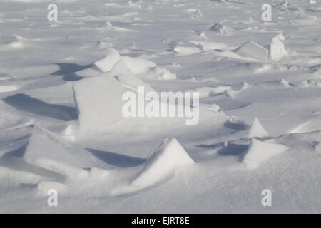 Full-Frame holprigen Schnee Hintergrund Stockfoto