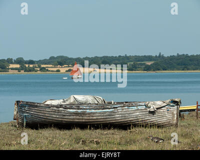 Der schöne Fluss Stour Valley Mündung bei Mistley in Essex, England Stockfoto