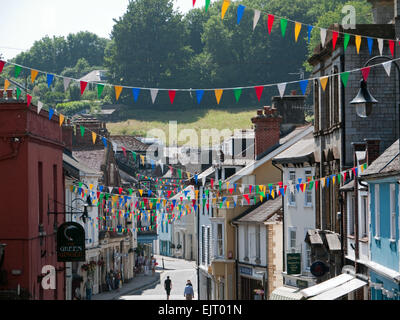 Blick auf die alte Stannary Stadt des Ashburton in Dartmoor, Devon, England Stockfoto