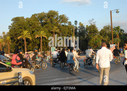 Rush Hour in Marrakesch Stockfoto