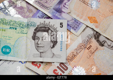 UK-Banknoten Stockfoto