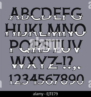 Halloween Knochen Schriftart Stockfoto