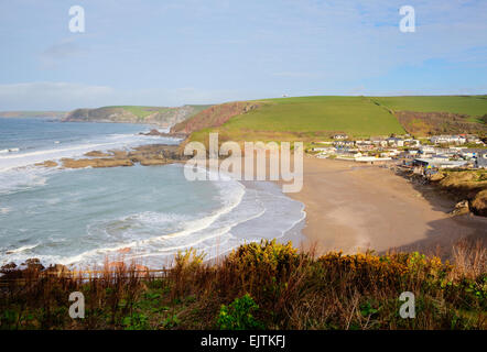 Challaborough Bay South Devon England Großbritannien in der Nähe von Burgh Island und Bigbury-sur-mer auf dem South West Coast path Stockfoto