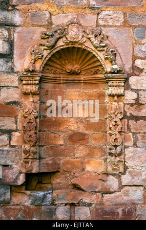 Kirche-Statue Nische, Jesuit Mission von Jesús de Tavarangue Ruinen, Encarnación, Paraguay Stockfoto