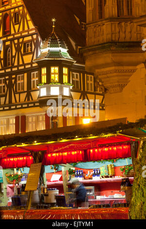 Weihnachtsmarkt, Rothenburg Ob der Tauber, Deutschland Stockfoto