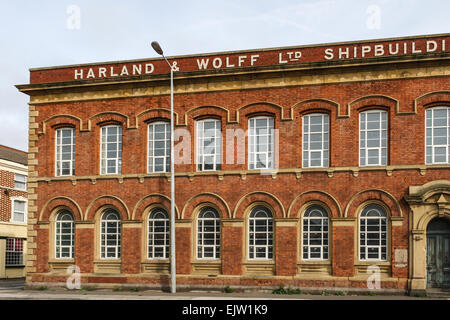 Harland und Wolff, Regent Straße, Liverpool, Vereinigtes Königreich und die weißen Sterne Café. Jetzt abgerissen. Stockfoto