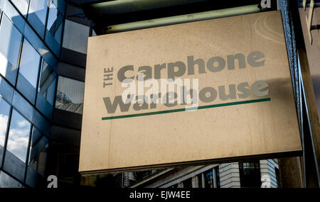 Carphone Warehouse Shop anmelden Stockfoto